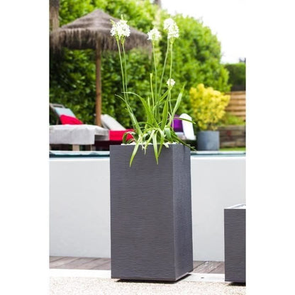 Eda High Square Flower Graphit - 39.5 x 39.5 x H 80 cm - 31 L - Anthracite gray