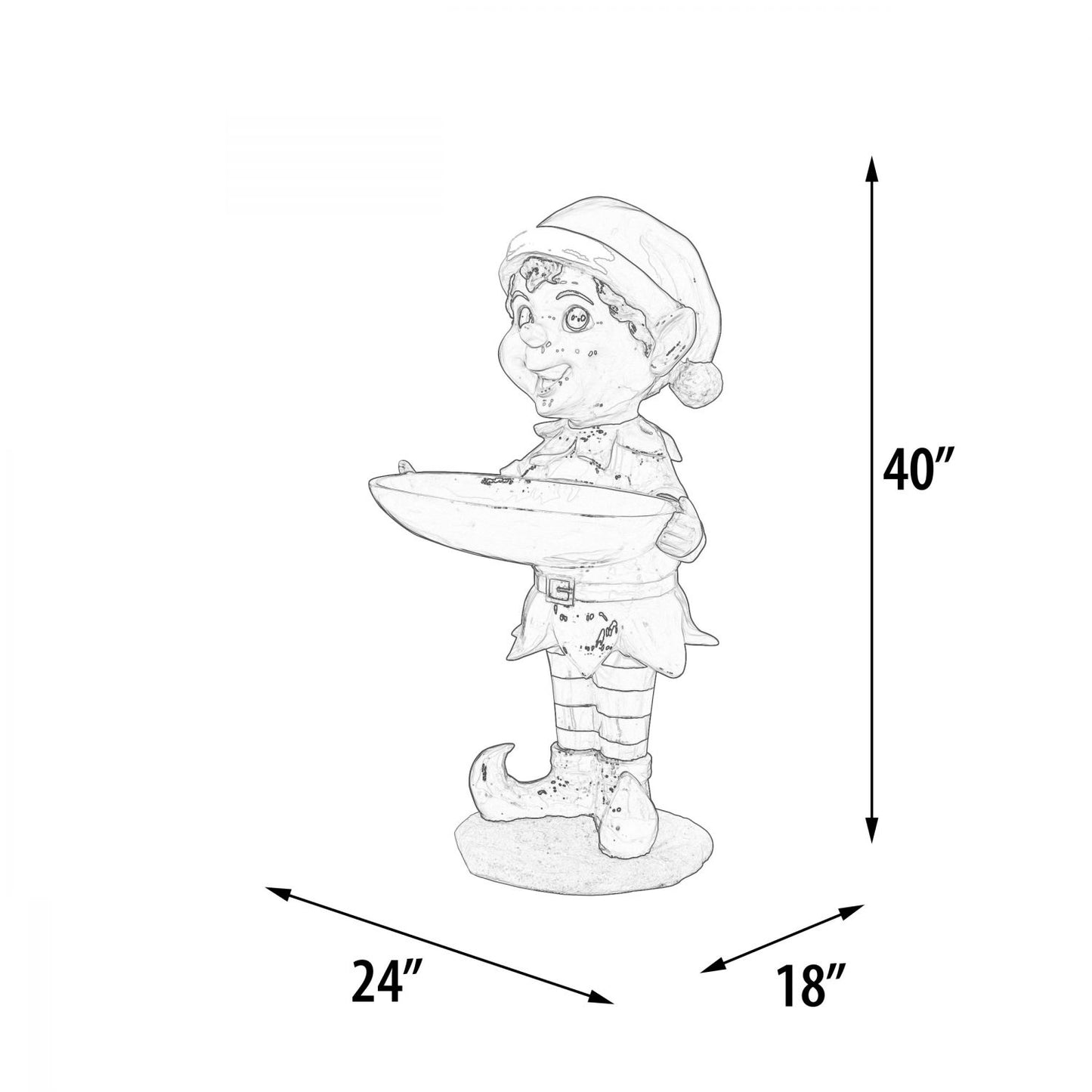 40in Holiday Elf with Tray