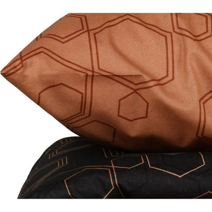 Bedding set - 1 duvet cover 220 x 240 cm + 2 pillowcases 60 x 60 cm - 100% cotton - Copper