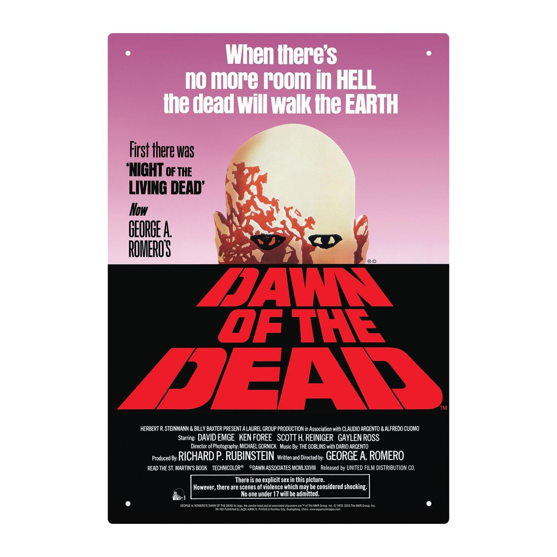 Dawn of The Dead One Sheet Tin Sign