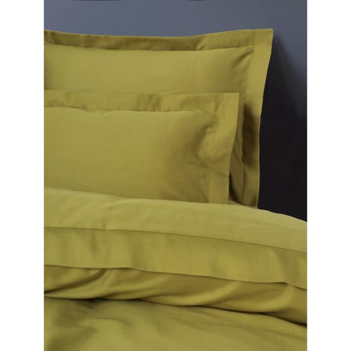 Bedding set - 1 duvet cover 220 x 240 cm + 2 pillowcases 60 x 60 cm - 100% cotton satin - Green