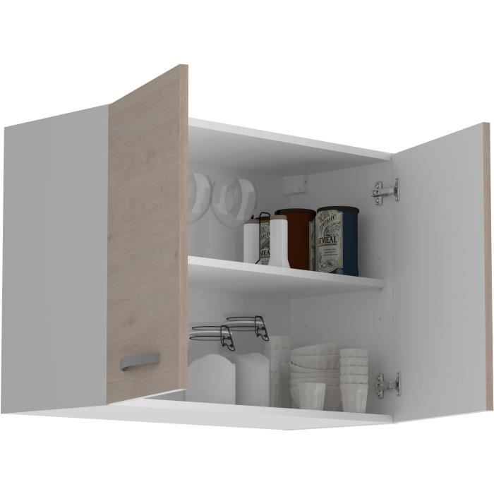 OSLO High cabinet 2 doors - Decor Chene Jackson - L 80 x D 36 x H 58 cm