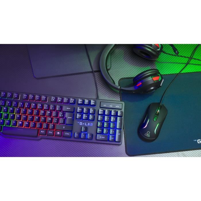 4 in 1 Gamer Pack - The G-Lab - COMBO SULFUR - Wired Mouse - Wired Keyboard - Wired Headset - Mouse Pad