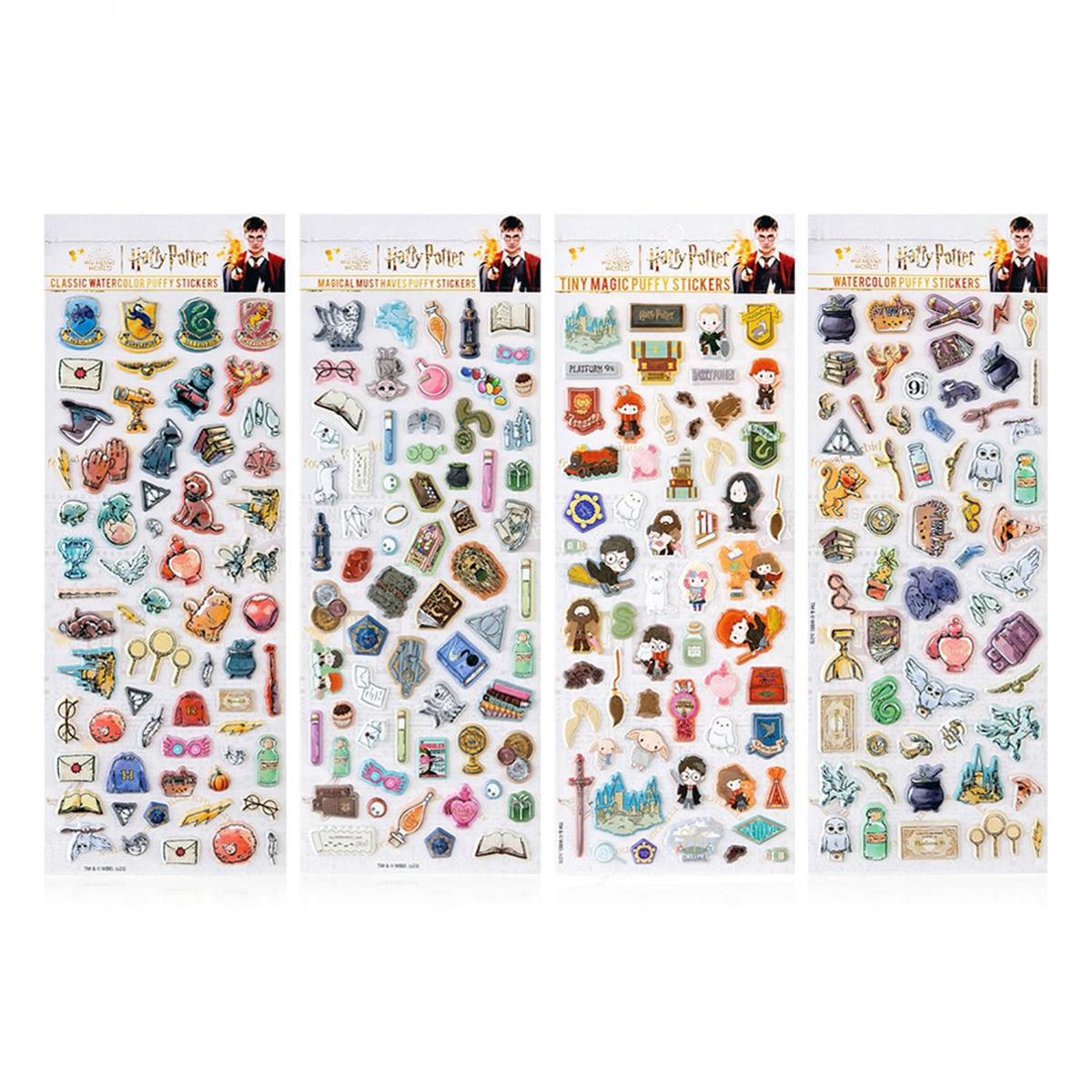 Harry Potter Watercolor Puffy Sticker Sheets | 4-Pack