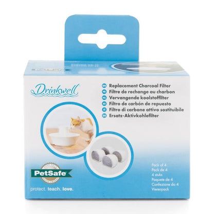 DRINKWELL 4 Charcoal Replacement Filters for Avalon and Pagoda Fountains - For Dogs and Dogs