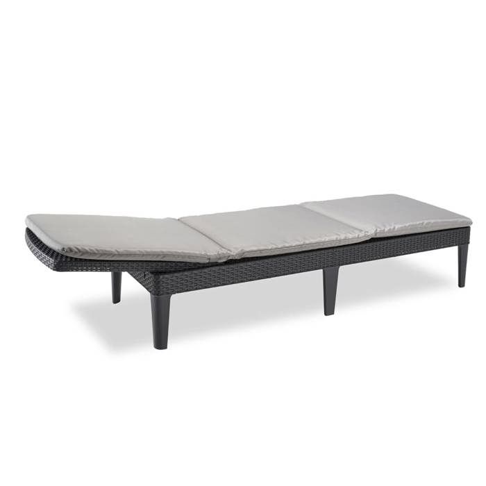 ALLIBERT JAIPUR Sunlounger - woven resin imitation - Gray