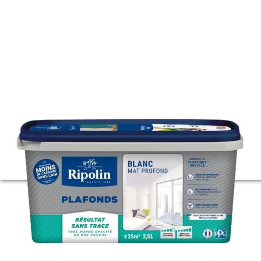 Ceiling paint - Matt white - No trace - RIPOLIN - 2.5L