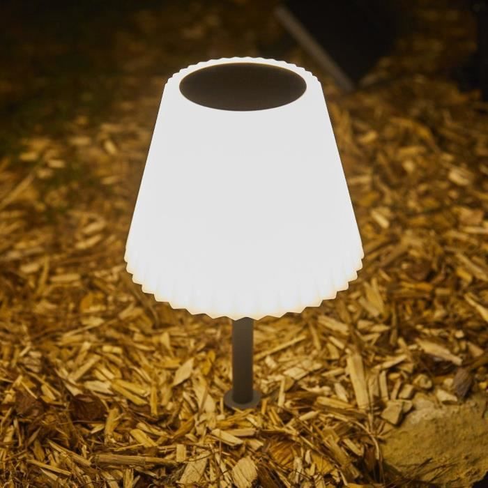 2 in 1 solar table lamp to plant or place - LUMISKY - BOUFFANT - H62 cm - Dimmable white LED