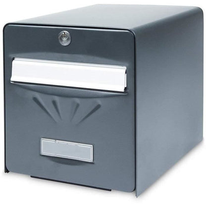 BURG WACHTER Galvanized Seaside Letterbox - Glass Back Door - Anthracite Gray