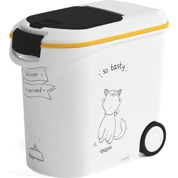 CURVER Food container Diner is served - 12 kg - 35 L - White and black - For cat