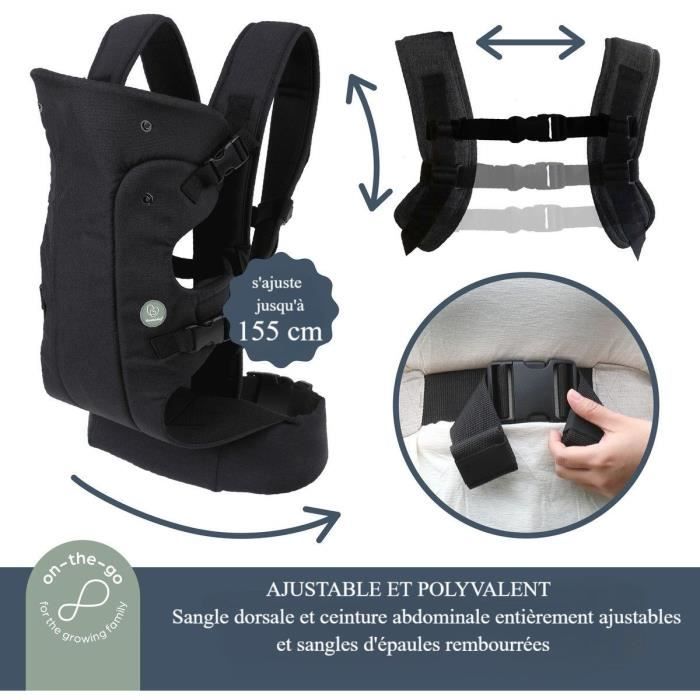 Adjustable 3-1 Baby Carrier - DREAMBABY - JOURNEY - Comfortable and Versatile - Newborn to Toddler up to 15 kg - Black