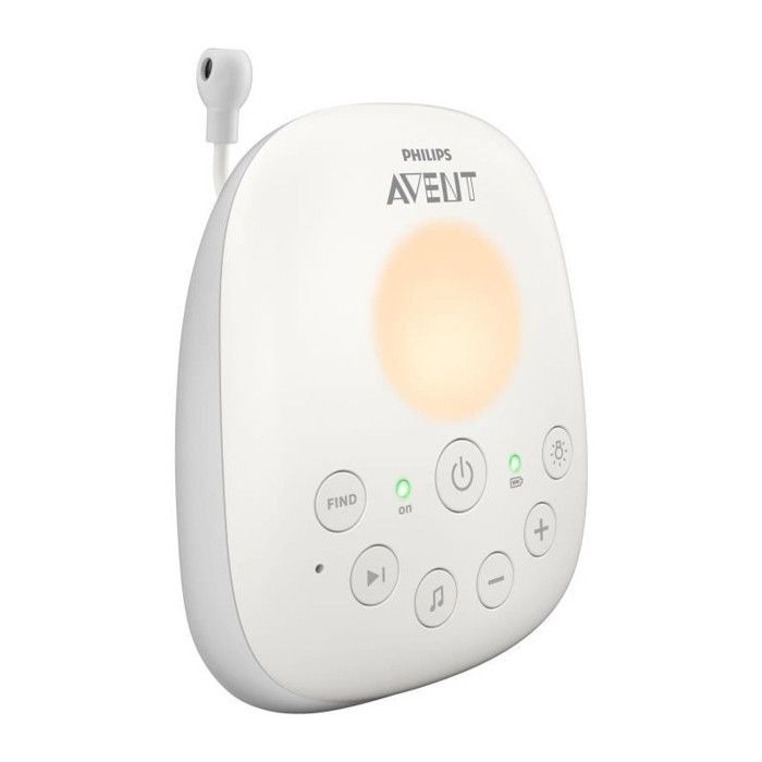 SCD713/26 Baby Monitor - PHILIPS AVENT - DECT Audio - White - LCD Screen - Temperature Sensor - Night Light