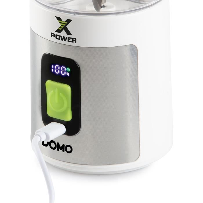 Cordless portable blender - DOMO - DO752BL - XPOWER - 120 W - 600 ml - White