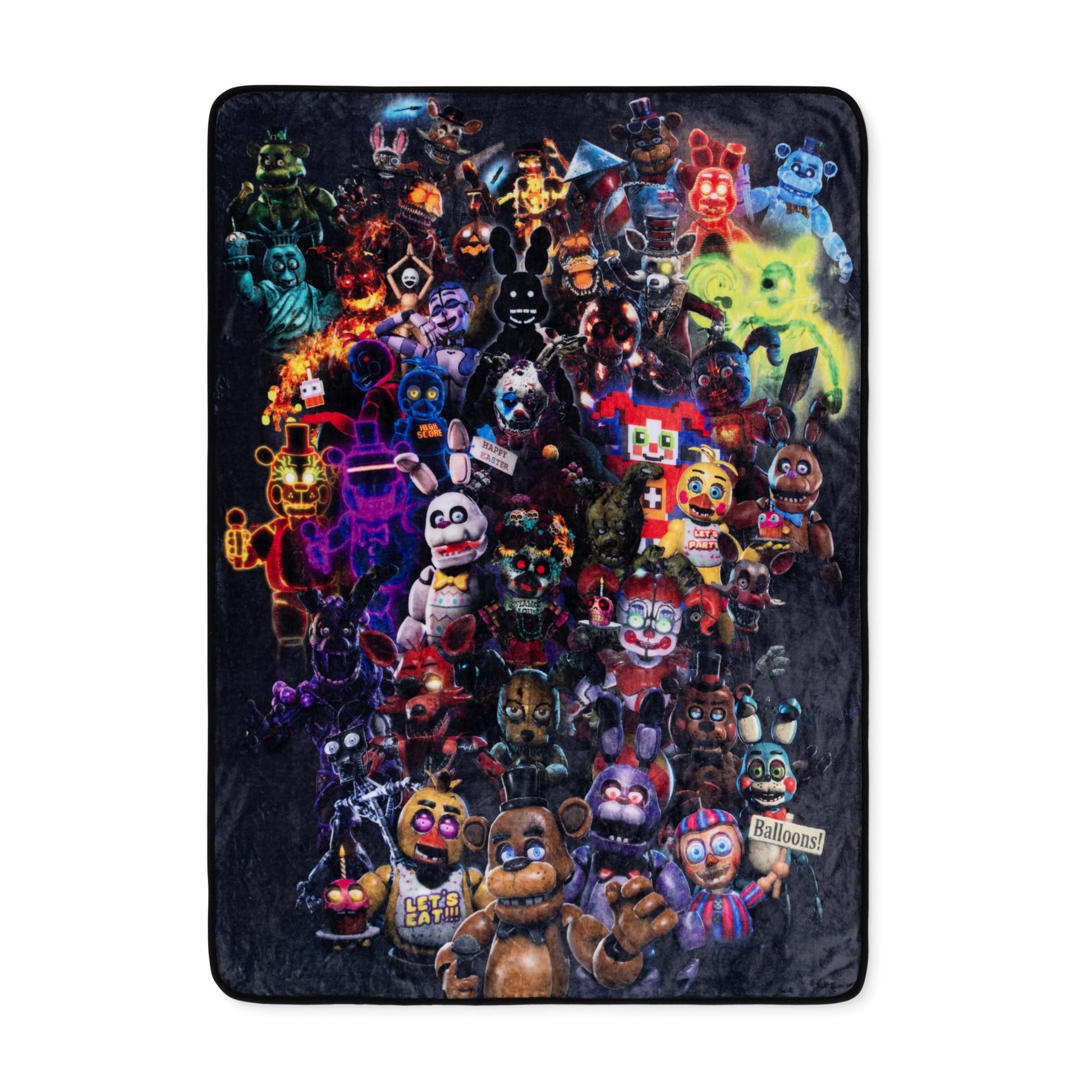 Five Nights At Freddy's Character Collage Fleece Throw Blanket | 45 x 60 Inches