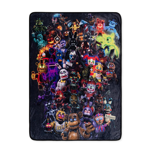 Five Nights At Freddy's Character Collage Fleece Throw Blanket | 45 x 60 Inches
