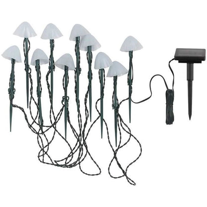 10 mini solar light mushrooms to stick - LUMISKY - CHAMPY - 3.8 m - Path marking - Warm white LED