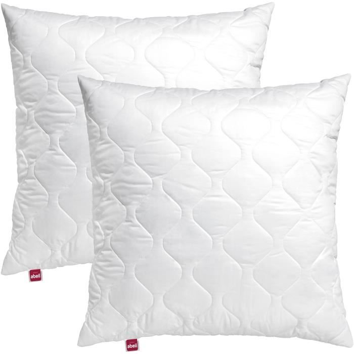 Abeil batch of 2 quilted memory pillows - 60x60 cm - White