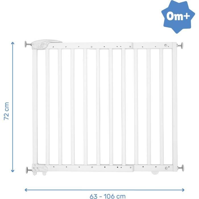 Badabulle Deco Pop White Safety Barrier Extendable Fastener Pressure & Screws (63.5 - 106cm)