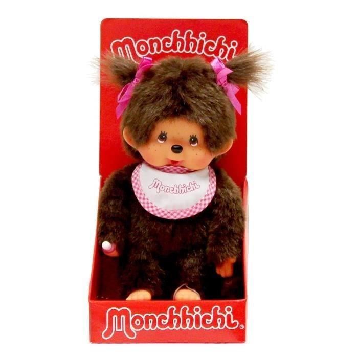 Monchhichi Girl Bib Pink 20 cms