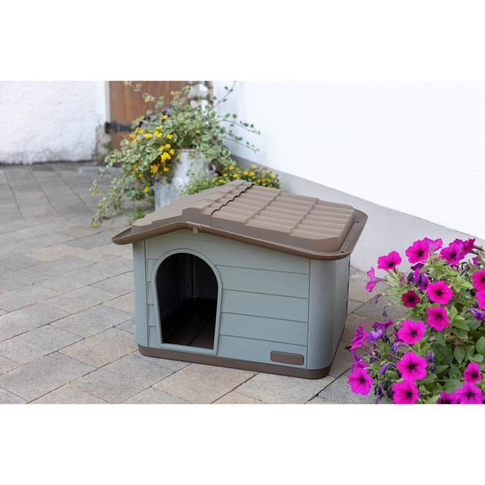 House for cats Paola Eco Kerbl - 60 x 51 x 41 cm - gray and brown - recycled plastic
