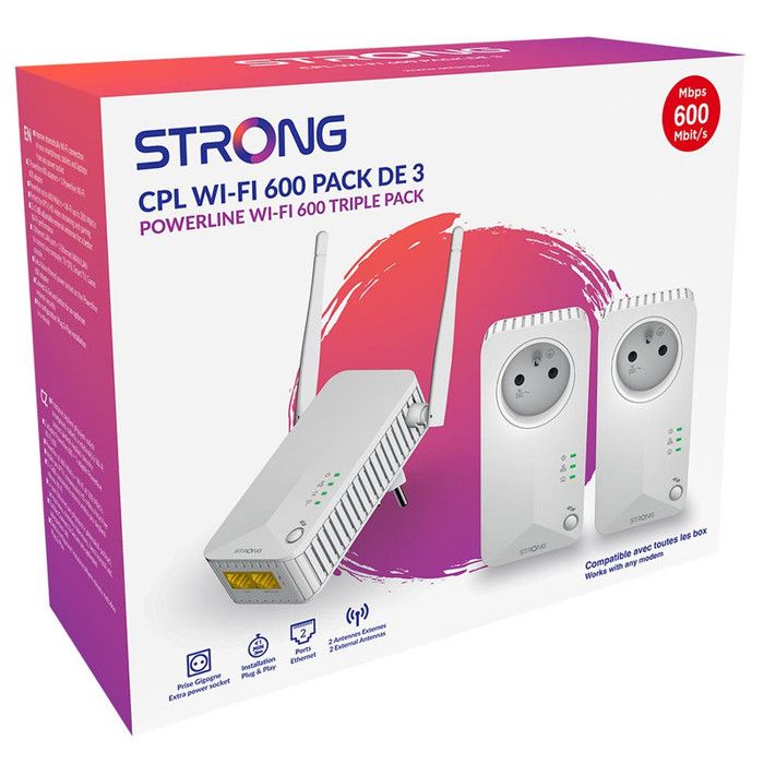 CPL Kit - STRONG - Powerline Wi-Fi 600 Triple Pack - 300 MB Access Point