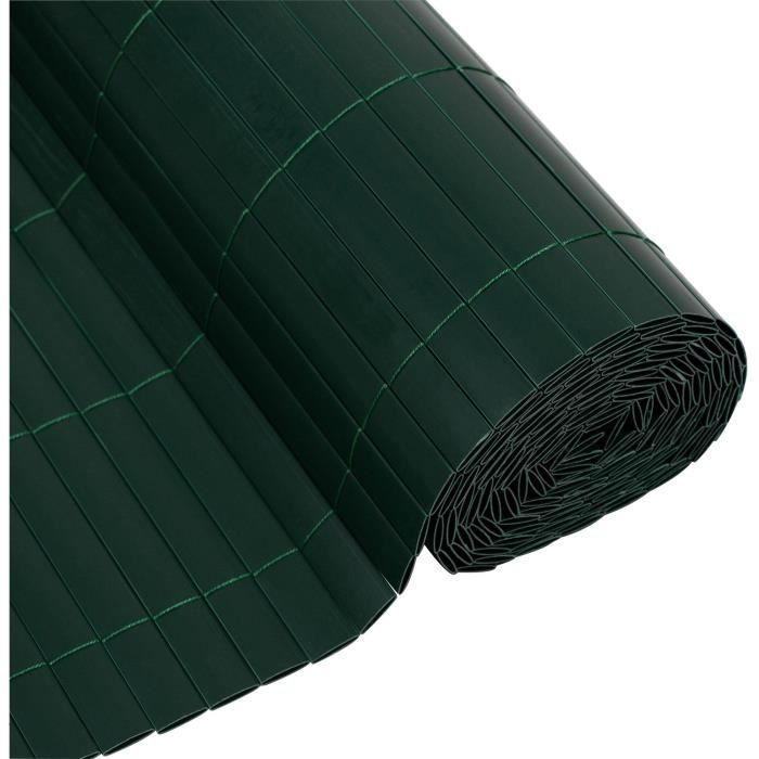 Double-sided PVC reed screen - NATURE - 1 x 3 m - 1600 g/m² - Blackout 4/5 - Anti-UV - Green