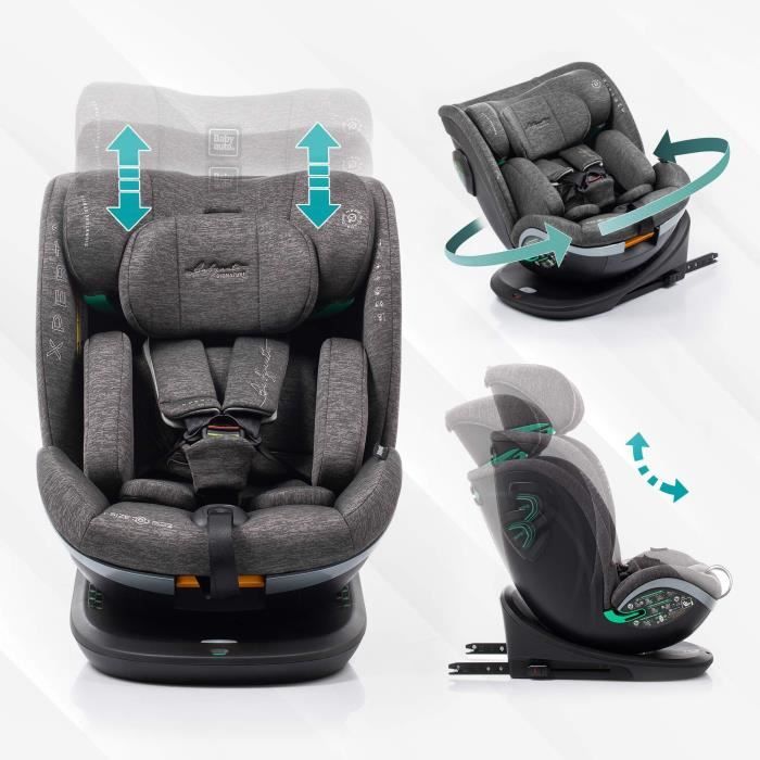Car seat - BABYAUTO - XPERTA BLACK LINE - From birth to 12 years - 0-36 kg - I-Size - ISOFIX - 360° swivel - ECE R129