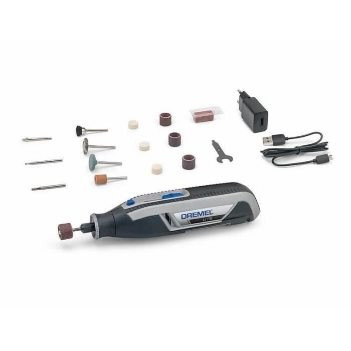 Wireless multifunction tool - Dremel Lite 7760 (delivered with 15 accessories and 1 USB charger, 3.6 integrated battery)