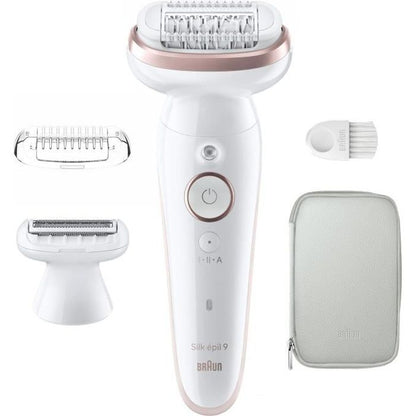 Electric epilator - BRAUN - Silk-épil 9 - Easy hair removal - Long-lasting soft skin - 9-030 - White / Pink