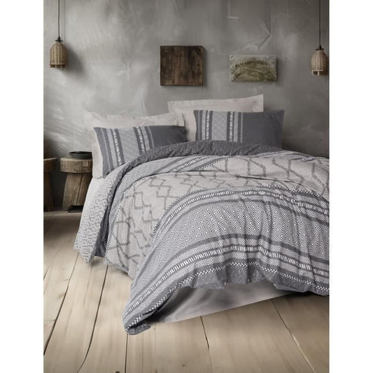 Bedding set - 1 duvet cover 220 x 240 cm + 2 pillowcases 60 x 60 cm - 100% cotton - Mink