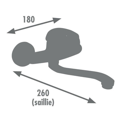 Rousseau Mambo kitchen mixer - Without shower - Chrome gray