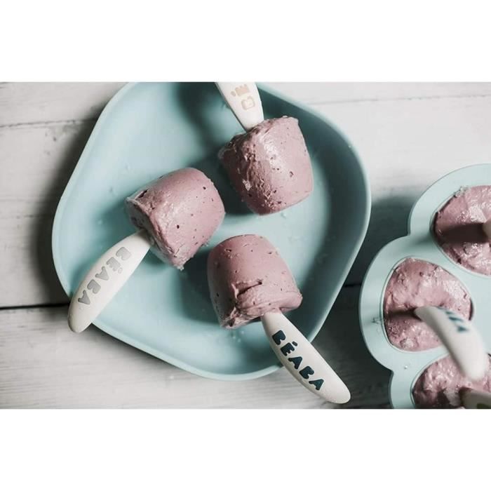 BEABA Set of 6 ergonomic spoons + 4 forks (old pink + airy green + light mist)