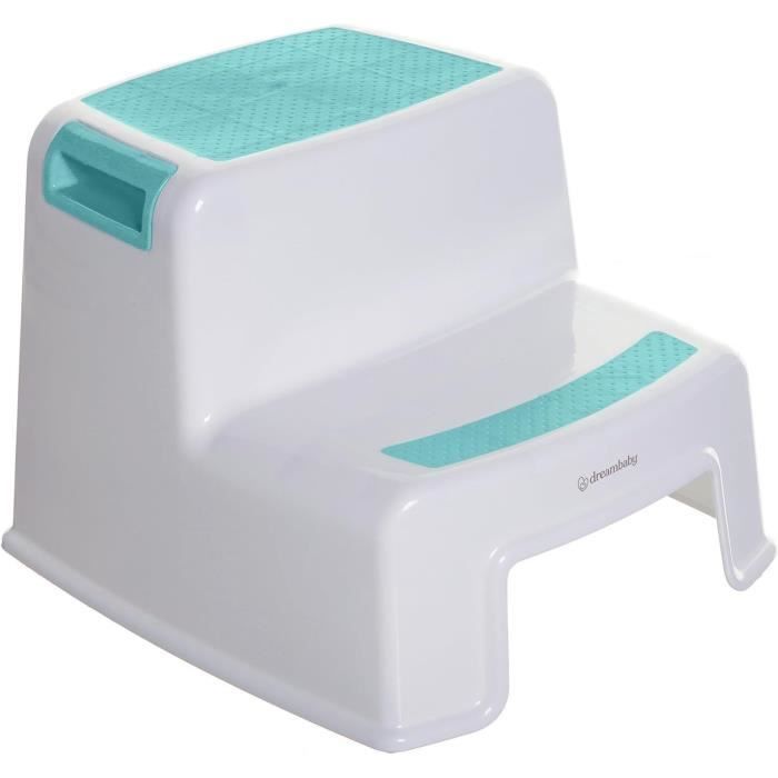 Step stool - DREAMBABY - 2 UP - Non-slip and textured - Up to 80 kg for children and adults - Aqua