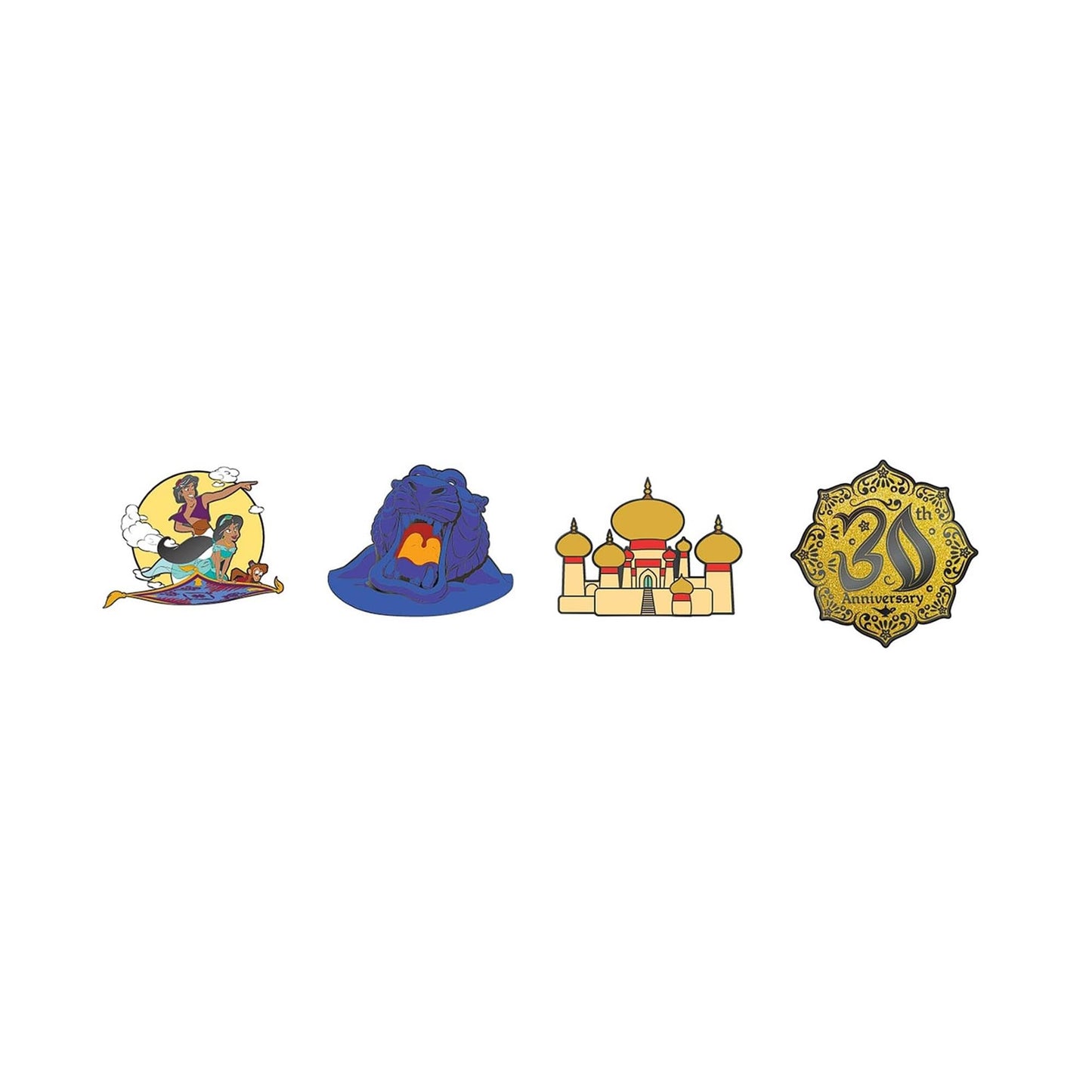 Disney Aladdin 30th Anniversary 4 Piece Pin Set