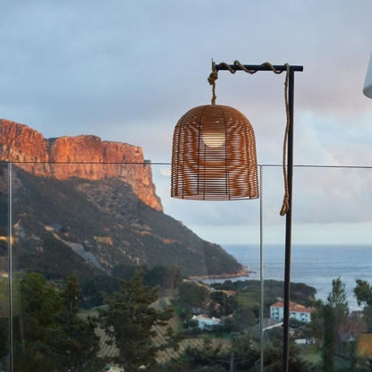 Nomad suspension - LUMISKY - HANG BOHEME - H35 cm - Polyrattan with rope - Warm white and dimmable white LED