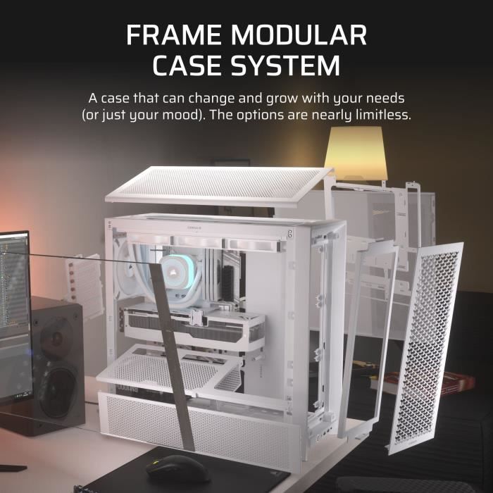 PC Case - CORSAIR - FRAME 4000D Series - Mid-Tower - White