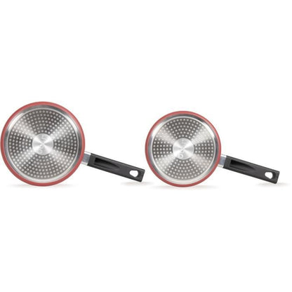 Set of 2 saucepans - LIVOO - MEP154R - Non-stick without PFOA or PFOS - Silicone handle - All hobs including induction