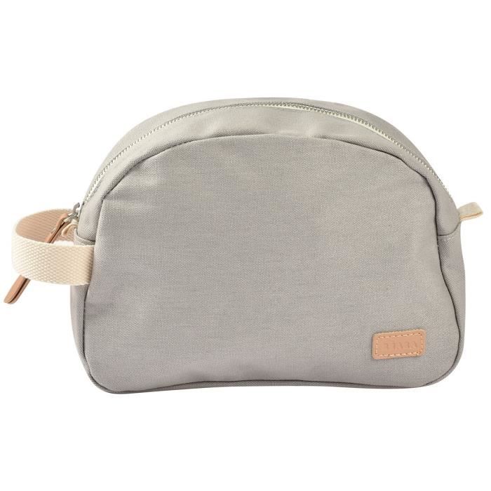 BEABA, pearl gray canvas baby toiletry bag