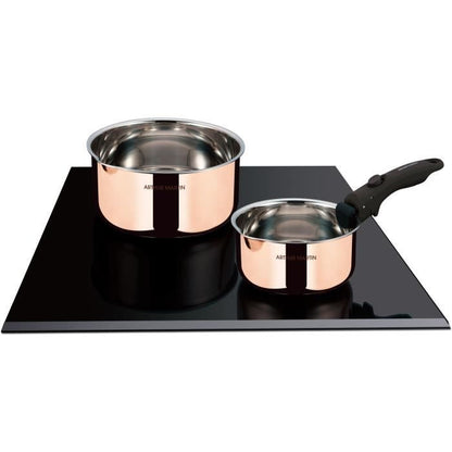 2 saucepans 16-20 cm + 1 handle - ARTHUR MARTIN - AM720GT - 3 layers triple action - All hobs including induction