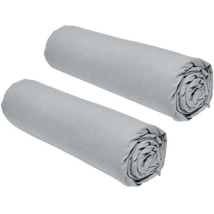 Set of 2 sheets covers today essential - 140 x 190 cm - 2 people - 100% cotton - steel