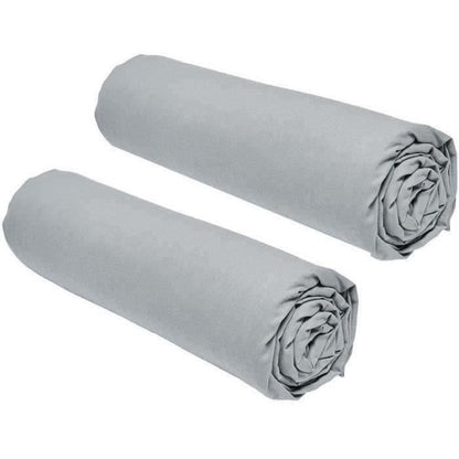 Set of 2 sheets covers today essential - 140 x 190 cm - 2 people - 100% cotton - steel