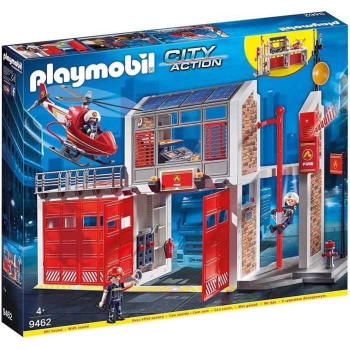 PLAYMOBIL 9462 - City Action - Fire Station with Helicopter - New in 2019