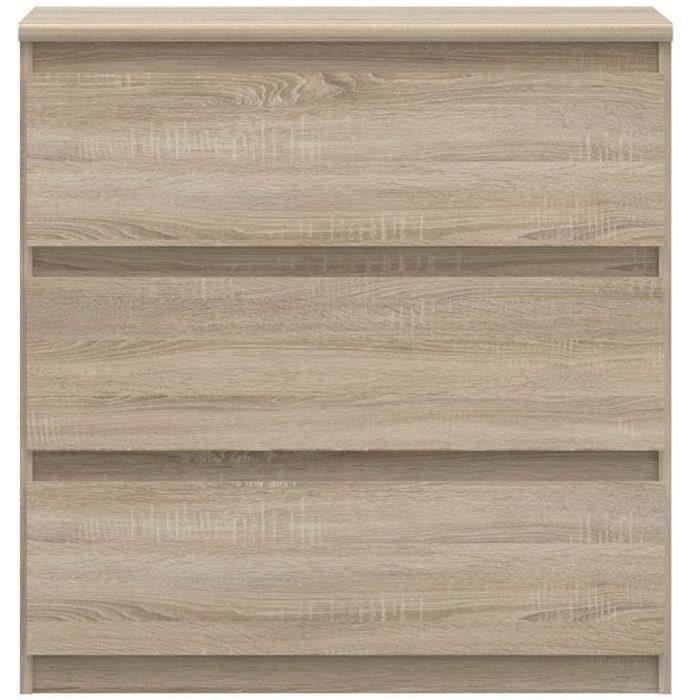 Chelsea 3 -drawer dresser - Chene color - L 77.2 x D 42 x H 79.9 cm
