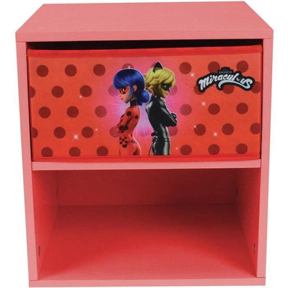 Fun House Miraculous Ladybug Bedside with drawer H.36 x L.33 x D. 30 cm