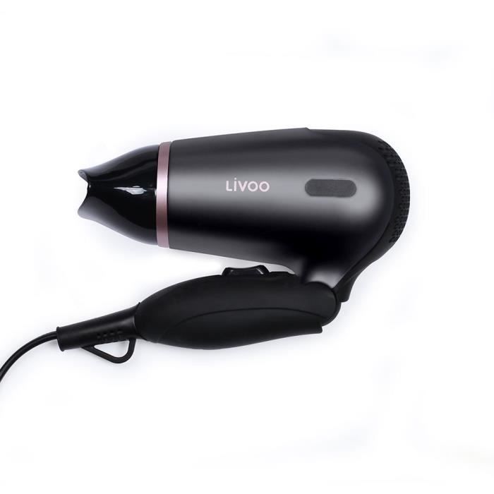 LIVOO DOS175 - Travel hair dryer - 2 speeds - Bi-voltage: 120/230 Volts - Foldable ergonomic handle