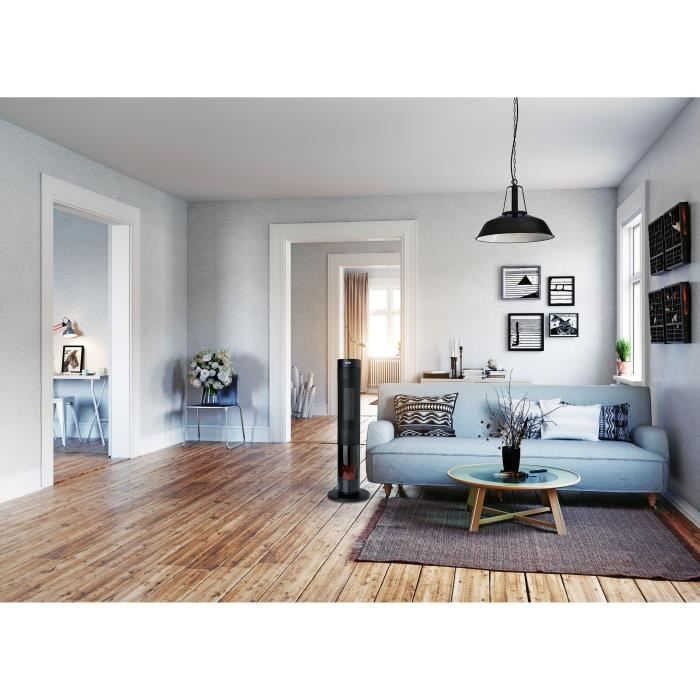 Ceramic heater with wood fire effect - 2000 W - DOMO - DO7345H - 83.5 cm - Black