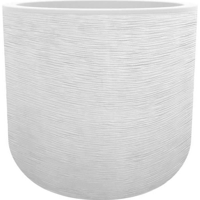EDA Plastic - Round jar 40 cm Graphit'up - 32.5 l - white ceruse
