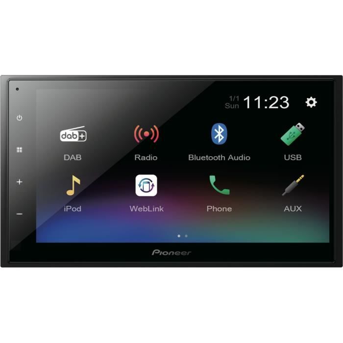 Autradio - Pioneer - DMH -A340DABDAB - USB - 2 DIN - screen 6.8 capacitive type flat - Bluetooth - DAB+