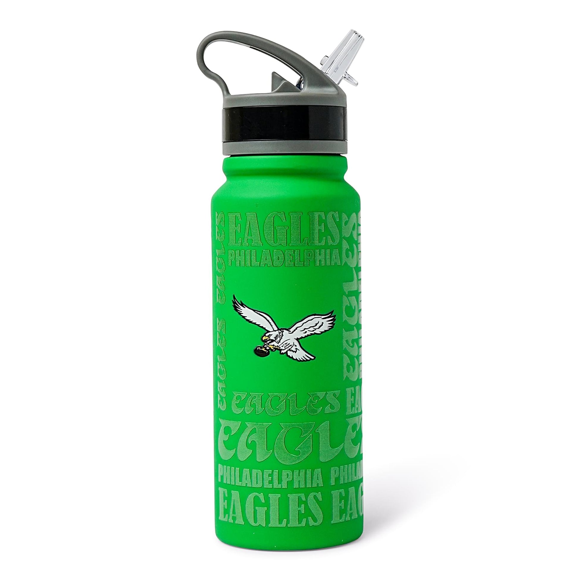 Philadelphia Eagles Replay 25-Ounce Stainless Steel Flip-Top NFL Water Bottle