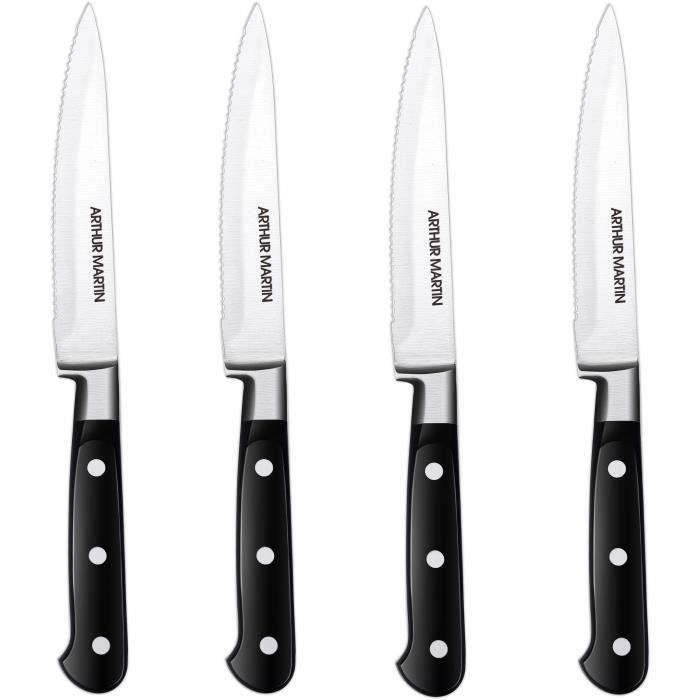 Knife set - ARTHUR MARTIN - AMC1650 - 4 steak knives - 4 pieces - Black